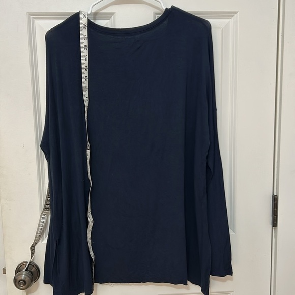 Abercrombie & Fitch round neck oversized shirt size XS/small blue long sleeve - Picture 4 of 6